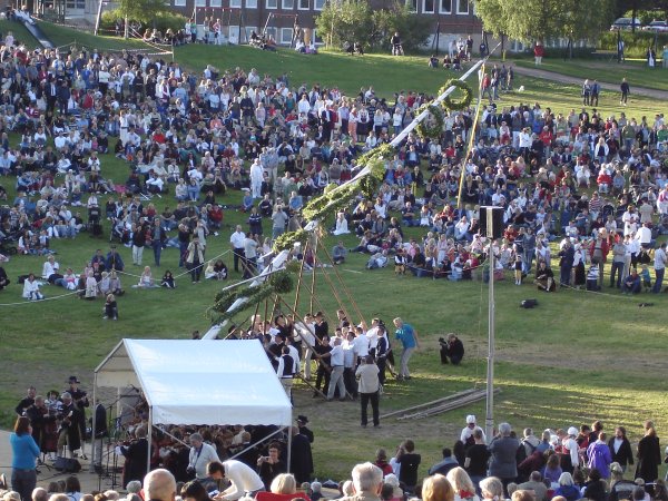 Raising the may pole...