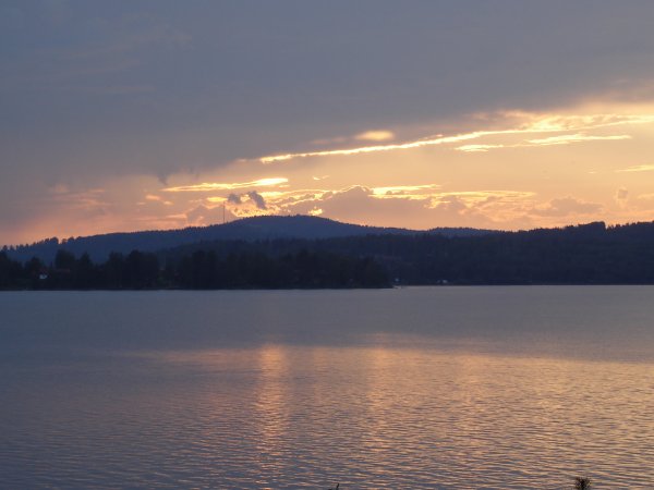 Sunset over lake Siljan